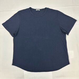 Buck Mason Mens XXL Curved Hem Tee T Shirt S/S Crewneck Comfort Blue Soft EUC